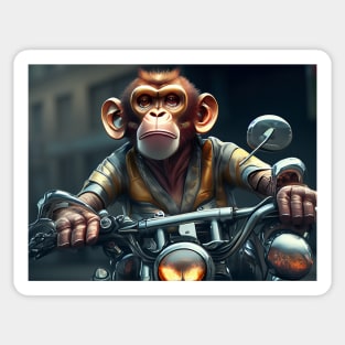 monkey driving a bike Sticker